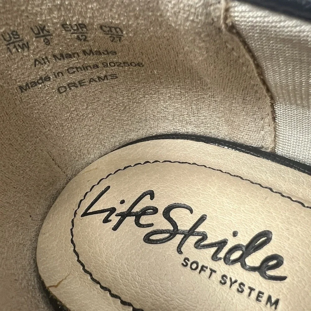 LifeStride System Women's Groovy Wedge Pumps Size 11W Black Comfort Shoes Used